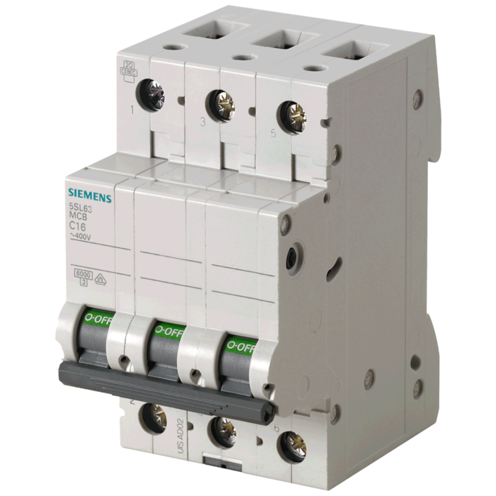 5SL6363-7CC - INTERRUPTOR TMMG. PARA RIEL 3X63 AMP. 400V 6KA