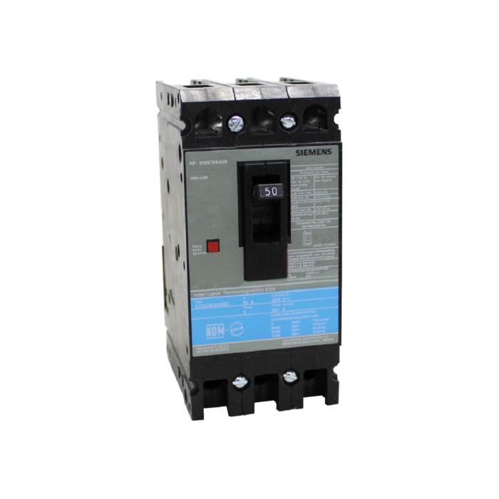 HHED63B050 - INTERRUTOR TMMG.3x50A 600V TERMINALES DE CARGA 18KA SIEMENS