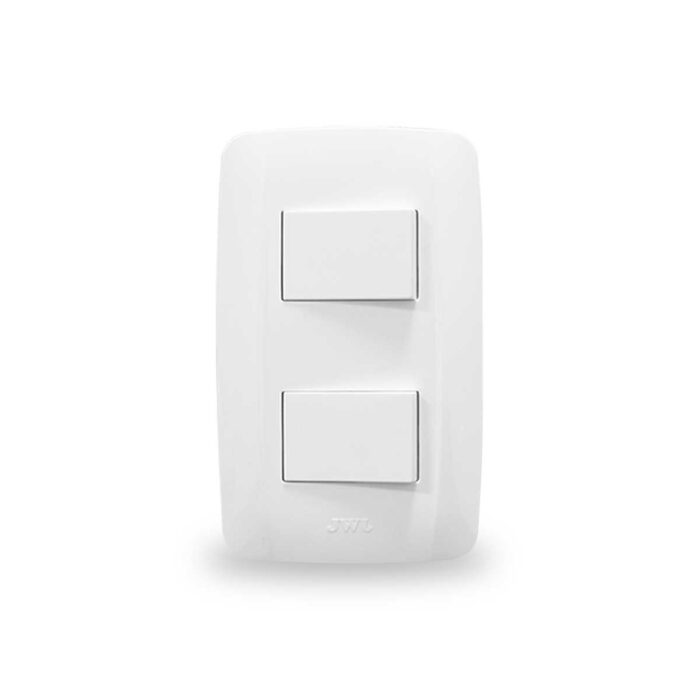 - PLACA 2 MODULOS INTERRUPTORES SENCILLOS BLANCOS ILUS 5TA99047